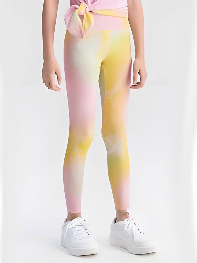 New Girls Sports Tight Yoga Pants Summer Sunscreen Cool Feeling Children Yoga Pants - Image 3
